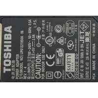 ADAPTADOR AC/DC TOSHIBA / NUMERO DE PARTE UP01221050A / 020628-00 / INPUT: AC 100-240V 50/60HZ 24-38VA / OUTPUT: DC 5V 2.0A 	